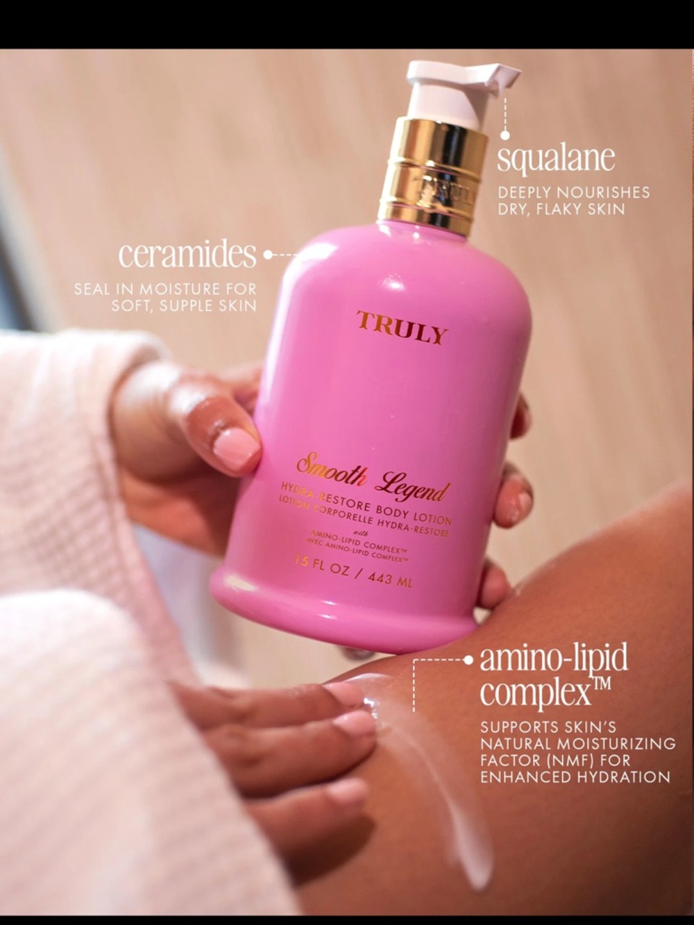 Truly Beauty Smooth Legend Body Lotion 15oz Hydra Restore Pink Jasmine NEW - Picture 4 of 9
